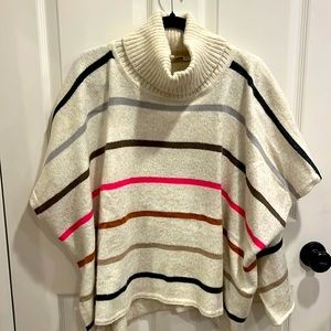 Loft merino wool stripes poncho